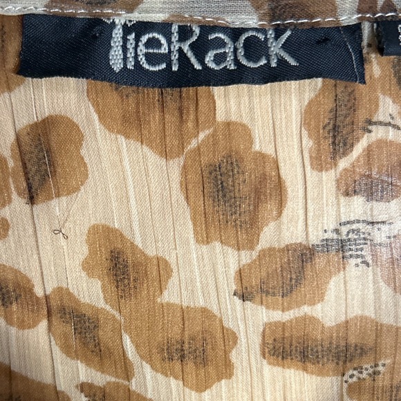 TieRack Leopard Print Sequin Beaded Lace Up Kaftan Tunic Brown Tan One Size - Picture 12 of 13